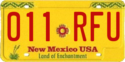 NM license plate 011RFU