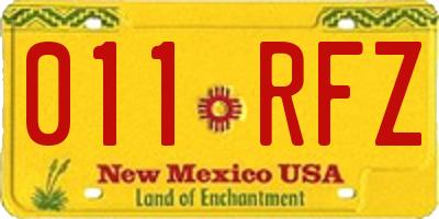 NM license plate 011RFZ