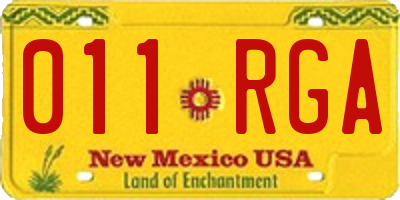 NM license plate 011RGA
