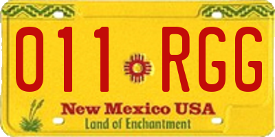 NM license plate 011RGG