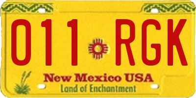 NM license plate 011RGK