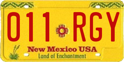 NM license plate 011RGY