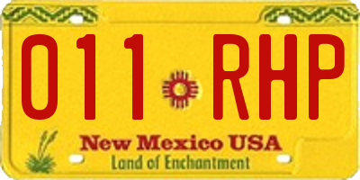 NM license plate 011RHP