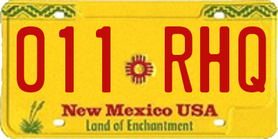 NM license plate 011RHQ
