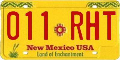 NM license plate 011RHT