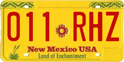 NM license plate 011RHZ