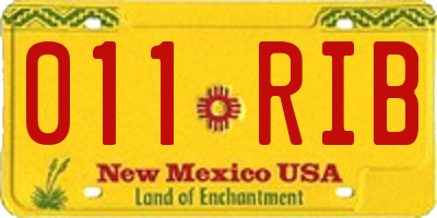 NM license plate 011RIB