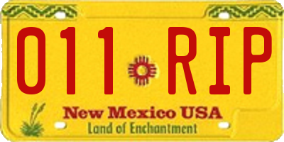 NM license plate 011RIP