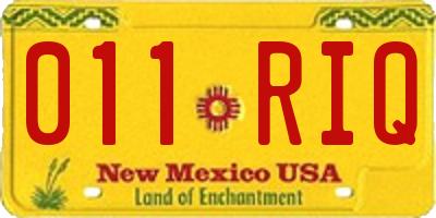 NM license plate 011RIQ