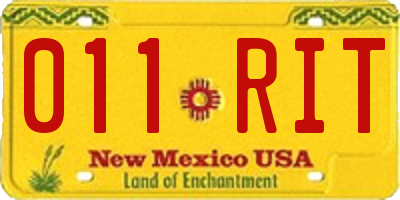NM license plate 011RIT