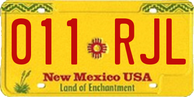 NM license plate 011RJL