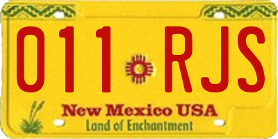 NM license plate 011RJS