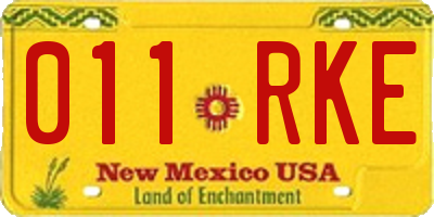 NM license plate 011RKE