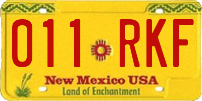 NM license plate 011RKF