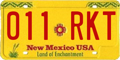 NM license plate 011RKT