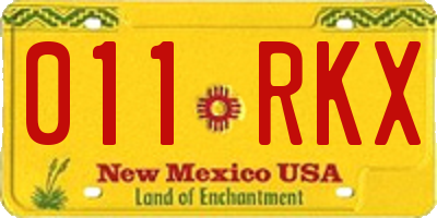 NM license plate 011RKX