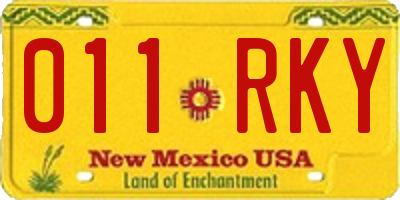 NM license plate 011RKY