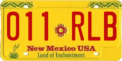 NM license plate 011RLB