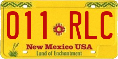 NM license plate 011RLC