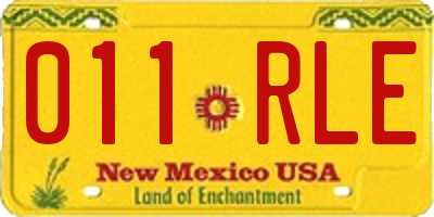 NM license plate 011RLE