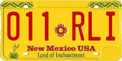 NM license plate 011RLI
