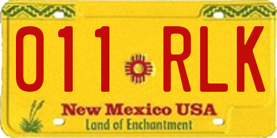 NM license plate 011RLK