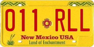 NM license plate 011RLL