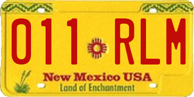 NM license plate 011RLM