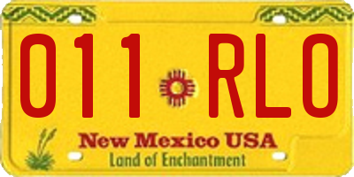 NM license plate 011RLO