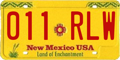 NM license plate 011RLW