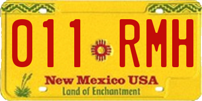 NM license plate 011RMH