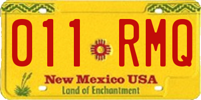 NM license plate 011RMQ