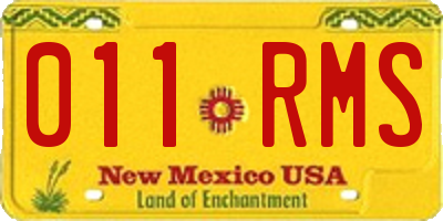NM license plate 011RMS