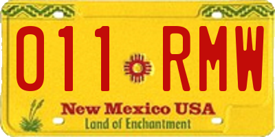 NM license plate 011RMW