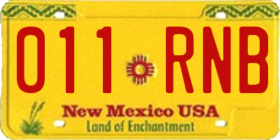 NM license plate 011RNB