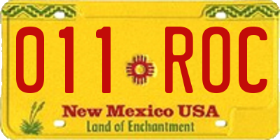 NM license plate 011ROC