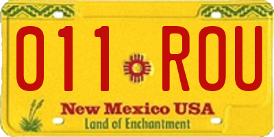NM license plate 011ROU