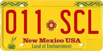 NM license plate 011SCL
