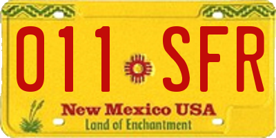 NM license plate 011SFR