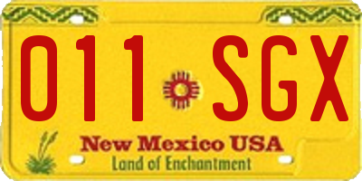 NM license plate 011SGX