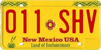 NM license plate 011SHV