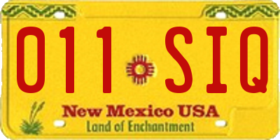 NM license plate 011SIQ