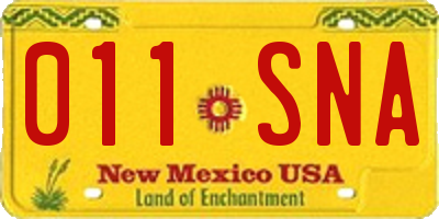 NM license plate 011SNA