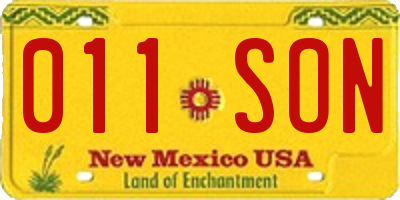 NM license plate 011SON