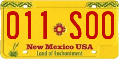 NM license plate 011SOO