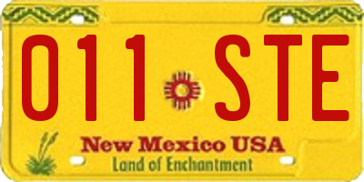 NM license plate 011STE