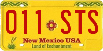 NM license plate 011STS