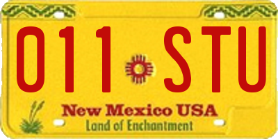 NM license plate 011STU