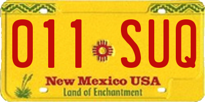 NM license plate 011SUQ