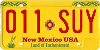 NM license plate 011SUY